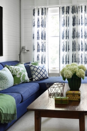 Blue sofas