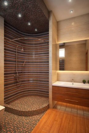 Mosaic shower tray: spectacular interior details